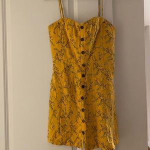 Urban Outfitters yellow floral mini dress